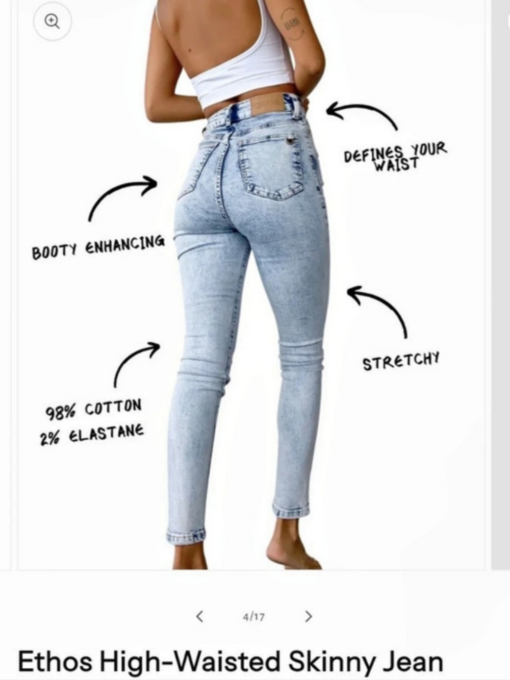 Chipre Basic Denim Ethos High-Waisted Skinny Jean Jeans Blue